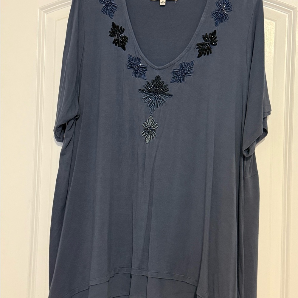 Rose & Olive Navy Embroidered Tunic
